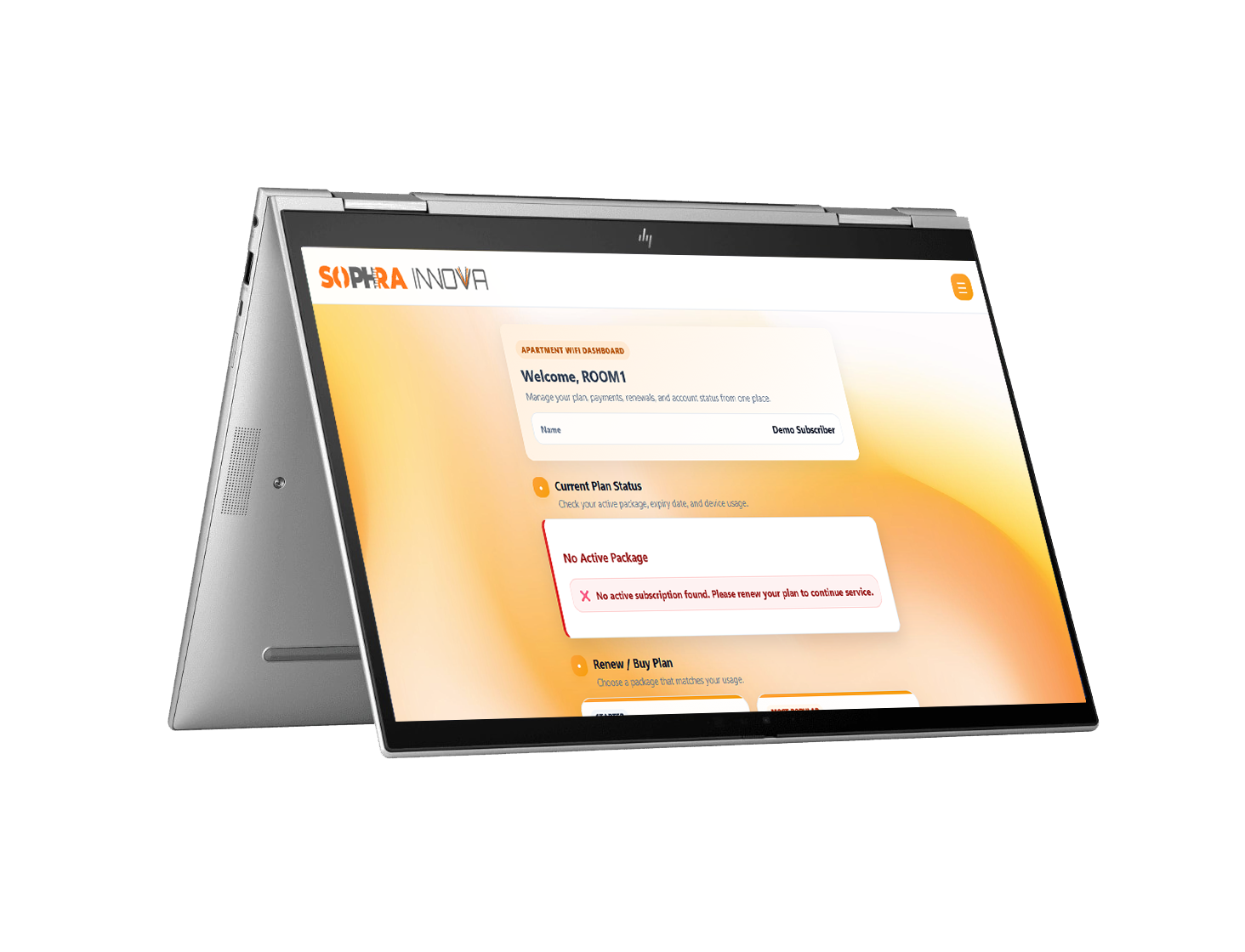 Laptop apartment WiFi dashboard preview